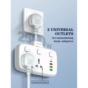 

LDNIO Multi Plug Adaptor 2500 Watts White SC2413