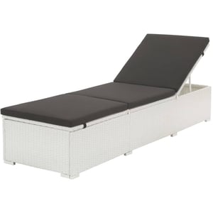 

Vidaxl Sun Lounger With Cushion Poly Rattan White