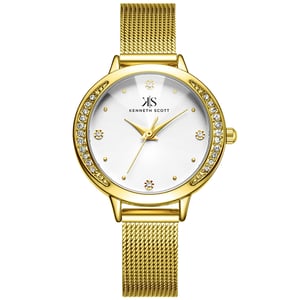 

Kenneth Scott Women's Analog White Dial Watch - K22523-GMGW