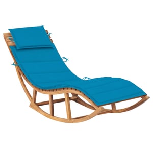 

vidaXL Rocking Sun Lounger with Cushion Solid Teak Wood