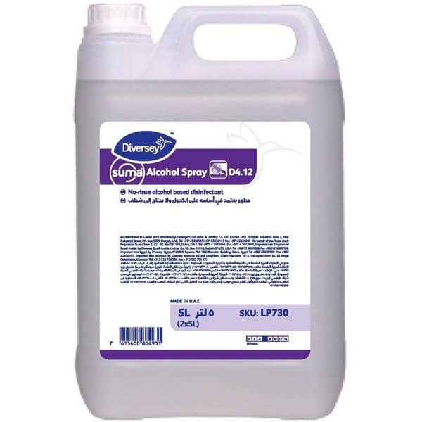 Diversey Suma No-Rinse Alcohol Disinfectant Spray D4.12 D22 5 Litres