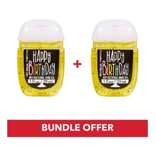 Bath & Body Works Pocketbac Happy Birthday Anti-Bacterial Hand Gel 29ml Pack Of 2pcs
