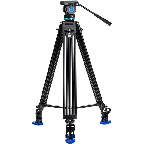 Benro Kh26p Video Tripod With Head, 5kg Payload, Continuous Pan Drag, Anti-rotation Camera Plate
