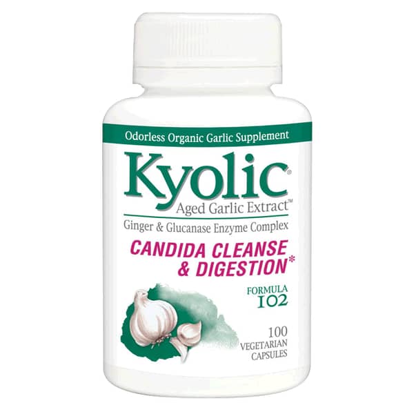 Kyolic Aged Garlic Extract Candida Cleanse And Digestion Formula 102 - 100 Vegetarian Capsules
