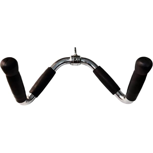 ULTIMAX Barbell Deluxe Revolving Bar, Solid Steel Tricep Press Down Bar with Rubber Handgrips & Revolving Hanger, Multi-Exerciser Cable Attachment Bar