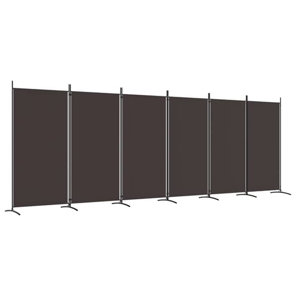 vidaXL 6-Panel Room Divider Brown 520x180 cm Fabric vidaXL 6-Panel Room Divider Brown 520x180 cm Fabric