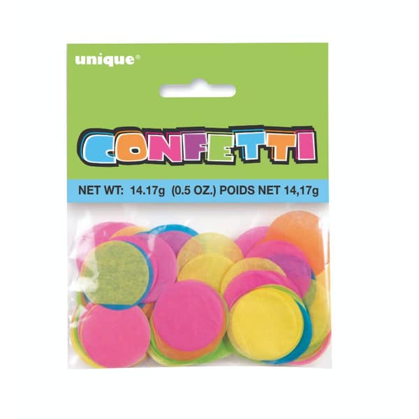 Unique- Round 1in Multi Color Tissue Paper Confetti 5 Oz 12pcs Unique- Round 1in Multi Color Tissue Paper Confetti 5 Oz 12pcs