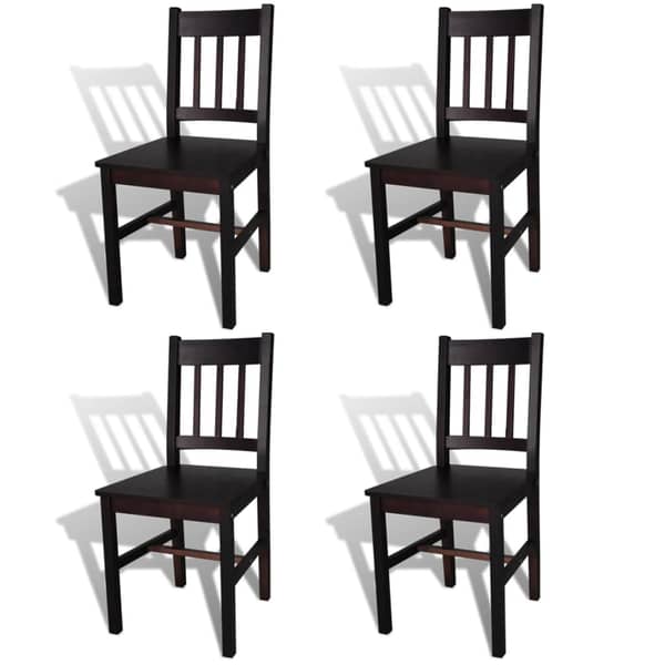 vidaXL Dining Chairs 4 pcs Dark Brown Pinewood vidaXL Dining Chairs 4 pcs Dark Brown Pinewood