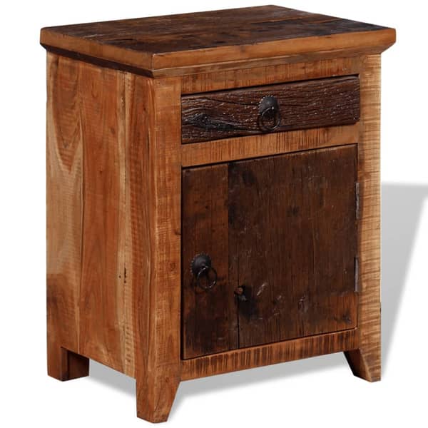 vidaXL Nightstand Solid Acacia Reclaimed Wood vidaXL Nightstand Solid Acacia Reclaimed Wood