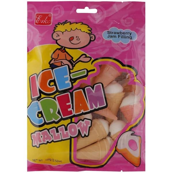 Erko Mallow Ice-Cream Flavour Cone Marshmallow 100 gm Erko Mallow Ice-Cream Flavour Cone Marshmallow 100 gm