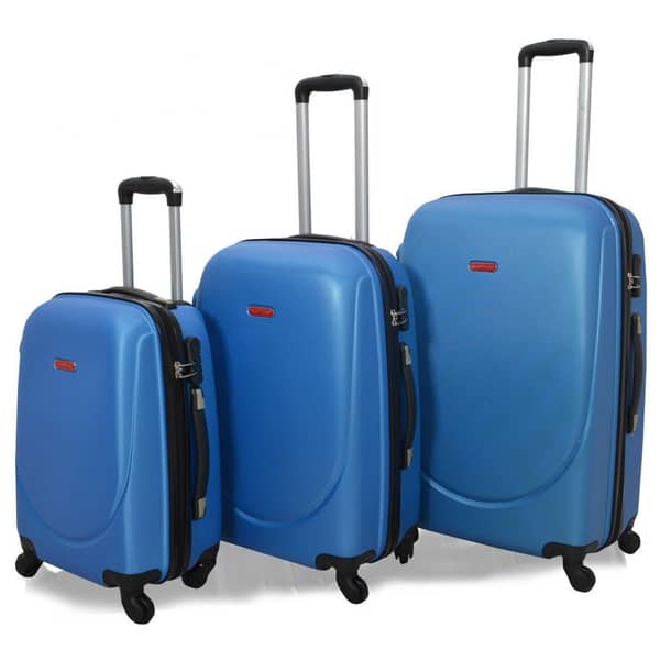 Highflyer Curve Series Trolley Luggage Bag Blue 3pc Set TH10103PC