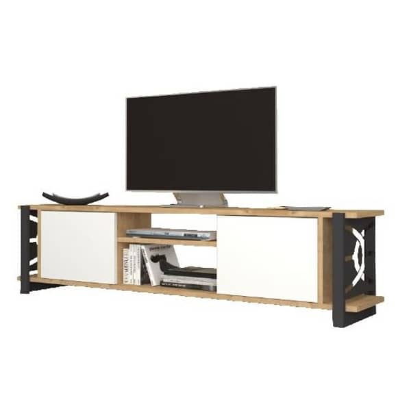 MONAS TV Unit White/Oak 35x160x38