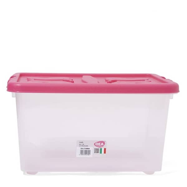 Dea Home Twin Flap Storage Box Pink/Clear 40x40x22 cm Dea Home Twin Flap Storage Box Pink/Clear 40x40x22 cm