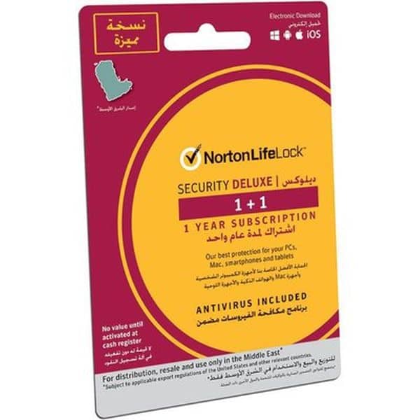 Norton LifeLock 1+1 Protection with 1 Year Subscription Norton LifeLock 1+1 Protection with 1 Year Subscription