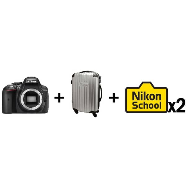 Nikon D5300 DSLR Camera Body + Nikon Luggage 50cm Cabin Spinner Suitcase + 2 x Nikon School Voucher