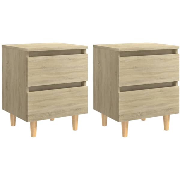 Vidaxl Bed Cabinets & Solid Pinewood Legs 2 Pcs Sonoma Oak 40x35x50 Cm Vidaxl Bed Cabinets & Solid Pinewood Legs 2 Pcs Sonoma Oak 40x35x50 Cm