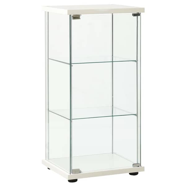 vidaXL Storage Cabinet Tempered Glass White vidaXL Storage Cabinet Tempered Glass White