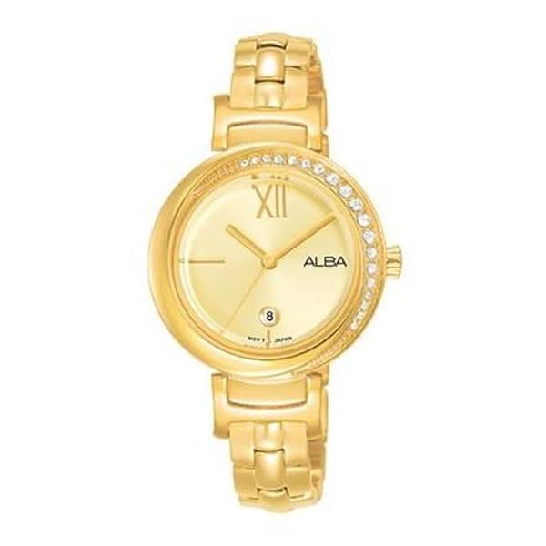 Alba AH7R76X1 Ladies Yellow Gold 3 Hands Date Watch