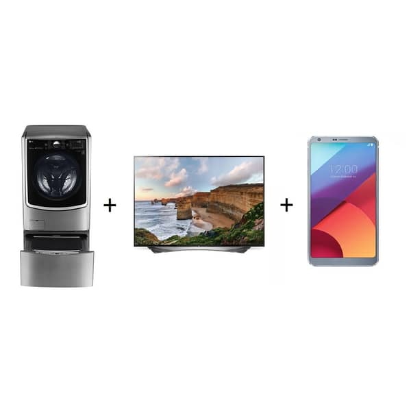 LG Twin Wash 21kg Washer & 12kg Dryer FH0C9CDHK72&F70E1UDNK12 + 79UH953V Super UHD 3D LED Television 79inch + LG G6 H870S 4G LTE Dual Sim Smartphone 32GB