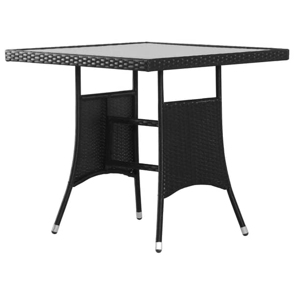 Vidaxl Garden Table Black 80x80x74 Cm Poly Rattan Vidaxl Garden Table Black 80x80x74 Cm Poly Rattan