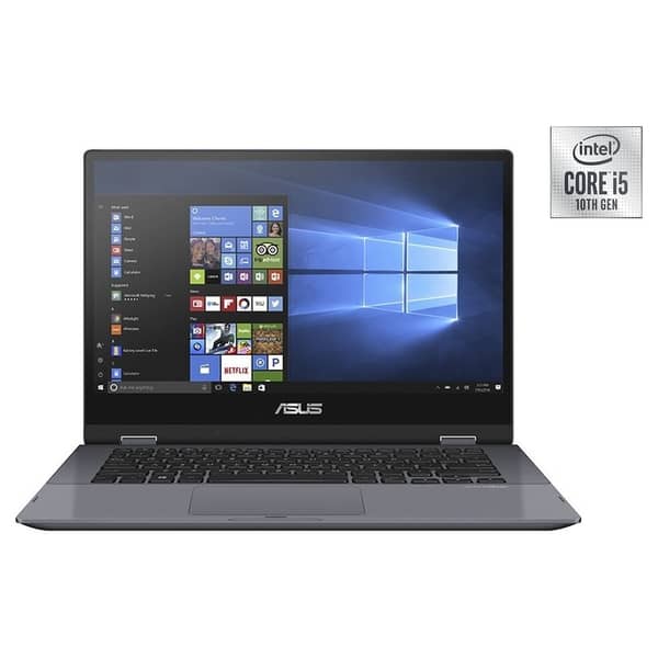 Asus VivoBook Flip 14 TP412FA-EC357T Convertible Touch Laptop - Core i5 1.6GHz 8GB 256GB Shared Win10 14inch FHD Star Grey English/Arabic Keyboard