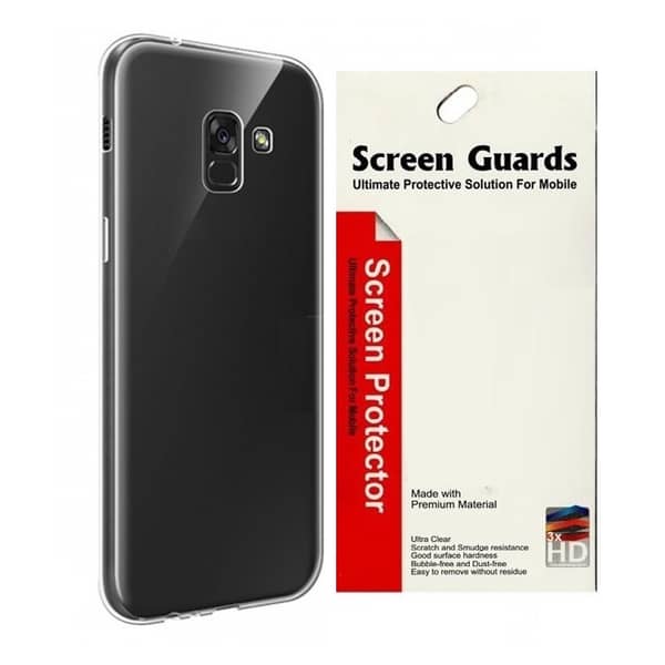 Smart iguard Ultra Soft Transparent Case + Screen Protector For Samsung A6 2018 Smart iguard Ultra Soft Transparent Case + Screen Protector For Samsung A6 2018