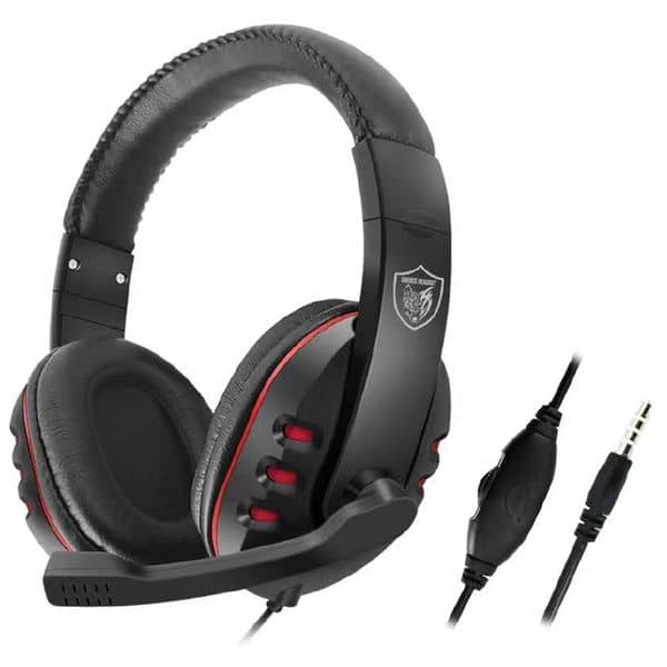 سماعات الألعاب GM002 السلكية فوق الأذن ، أسود