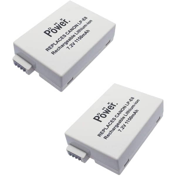 Dmk Power Lp-e8(1150mah) 2pack Battery Compatible With Canon Eos Rebel T2i, T3i, T4i, T5i, Eos 550d, Eos 600d, Eos 650d, Eos 700d Dslr Digital Camera