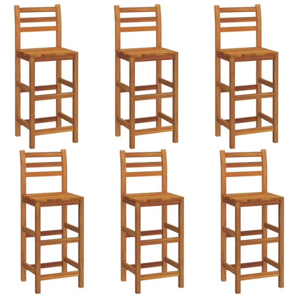 vidaXL Bar Stools 6 pcs Solid Wood Acacia vidaXL Bar Stools 6 pcs Solid Wood Acacia