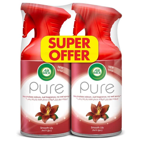 Airwick Air Freshner Aerosol Pure Smooth Lilly Twin Pack Airwick Air Freshner Aerosol Pure Smooth Lilly Twin Pack