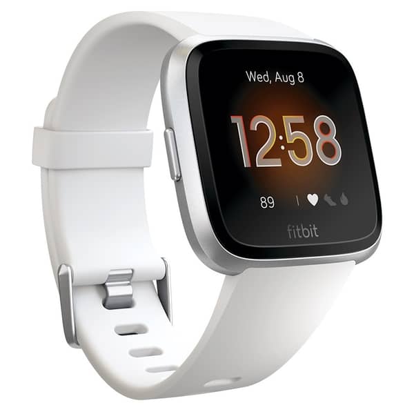 Fitbit Versa Lite Edition Smart Watch - White/Silver Aluminum