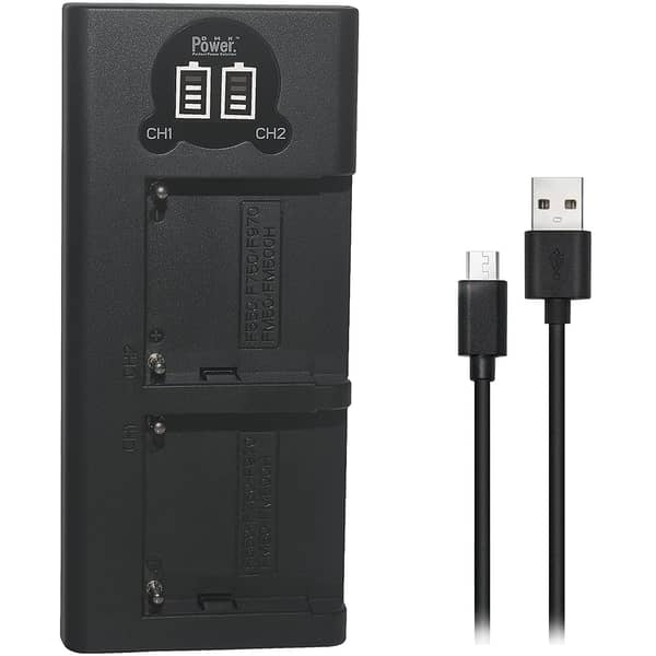 Dmk Power F960 / F970 Mini Portable Dual Usb Lcd Charger Tc-usb Iii Compatible With Sony Np-f970/np-f960/ Np-f770/np-f570 Np-f330/fm50 Etc.