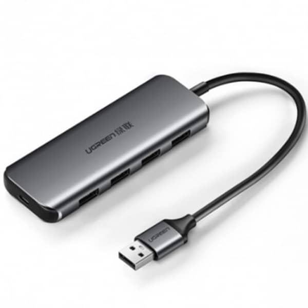 UGREEN 4 Ports USB 3.0 Hub Aluminum Case (Space Gray)