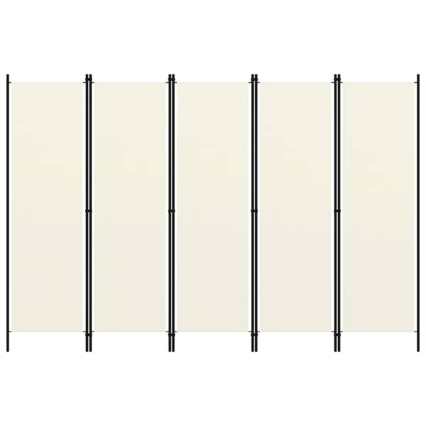 Vidaxl 5-panel Room Divider Cream White 250x180 Cm Vidaxl 5-panel Room Divider Cream White 250x180 Cm