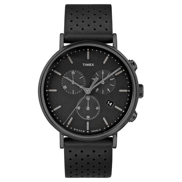 Timex The Fairfield Quartz Black Leather Watch For Men TW2R26800