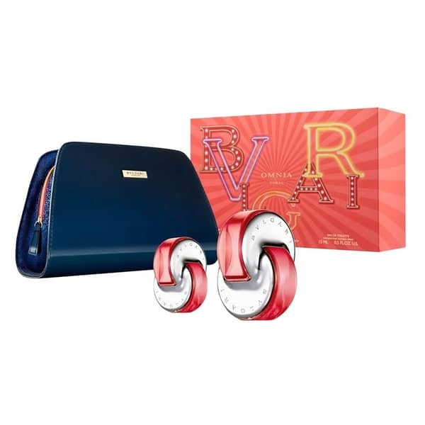 Bvlgari Omnia Coral Gift Set For Women (Omnia Coral 65ml EDT + 15ml + Pouch)