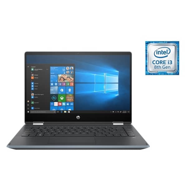 HP Pavilion x360 14-DH0005NE Convertible Touch Laptop - Core i3 2.1GHz 4GB 1TB+256GB Shared 14inch FHD Cloud Blue HP Pavilion x360 14-DH0005NE Convertible Touch Laptop - Core i3 2.1GHz 4GB 1TB+256GB Shared 14inch FHD Cloud Blue