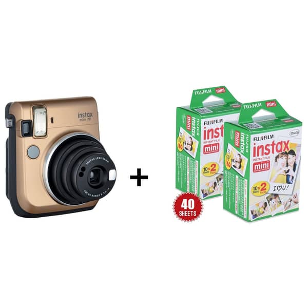 Fujifilm Instax Mini 70 Instant Camera Gold + Instax Mini 40 Sheets Fujifilm Instax Mini 70 Instant Camera Gold + Instax Mini 40 Sheets