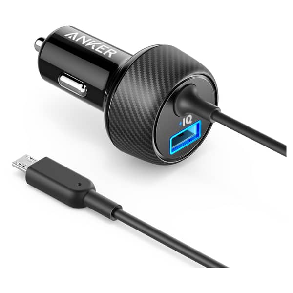 Anker Power Drive 2Port Car Charger With Micro USB Cable 0.9m Black