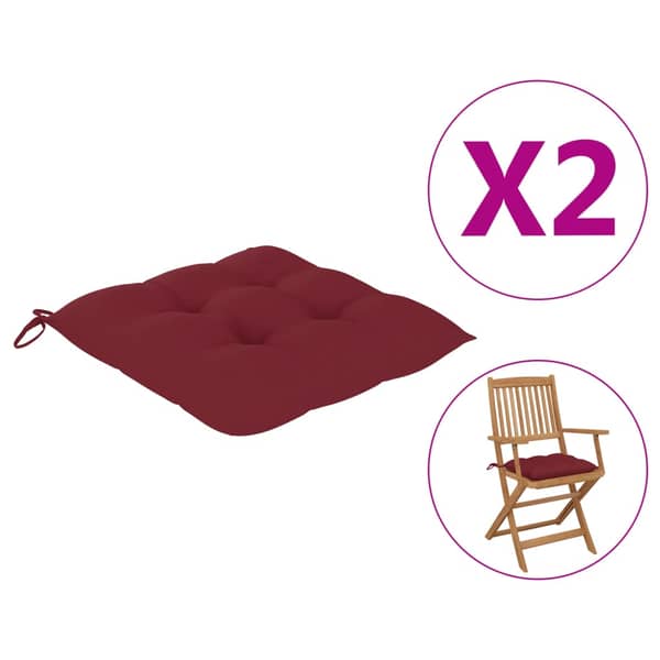 Vidaxl Chair Cushions 2 Pcs Wine Red 40x40x7 Cm Fabric Vidaxl Chair Cushions 2 Pcs Wine Red 40x40x7 Cm Fabric
