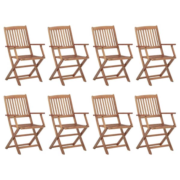 vidaXL Folding Outdoor Chairs 8 pcs Solid Acacia Wood vidaXL Folding Outdoor Chairs 8 pcs Solid Acacia Wood