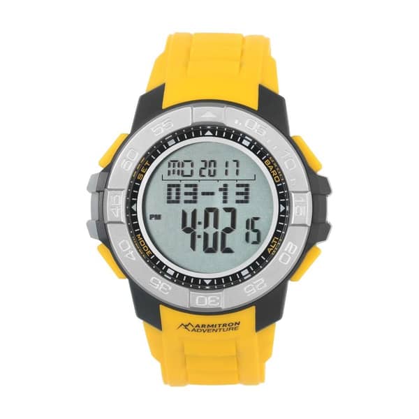 Armitron Adventure Yellow Silicone Digital Men Watch 1011YLW