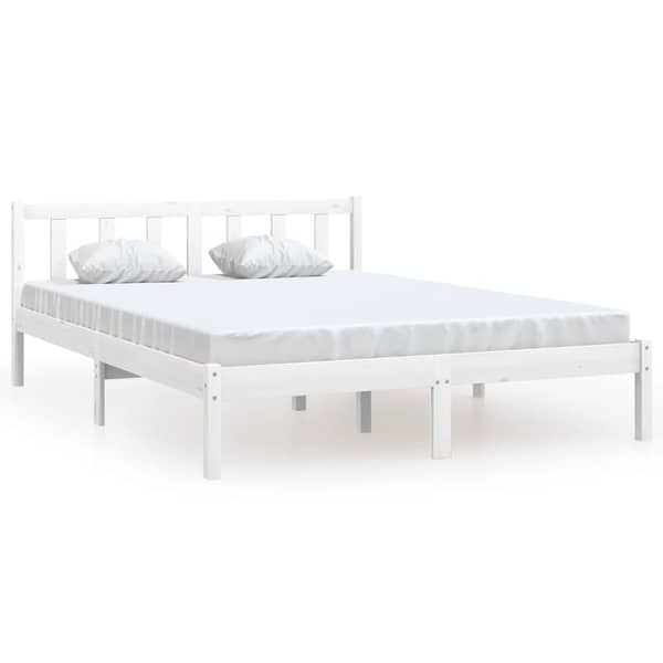 vidaXL Bed Frame White Solid Pinewood 120x200 cm vidaXL Bed Frame White Solid Pinewood 120x200 cm