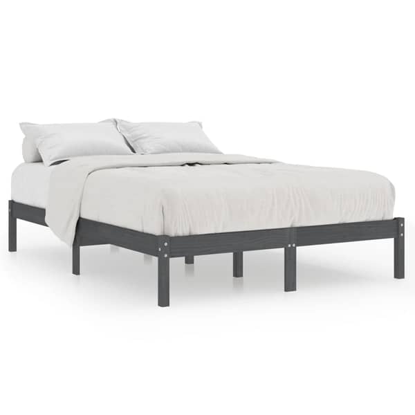 Vidaxl Bed Frame Grey Solid Wood Pine 120x200 Cm