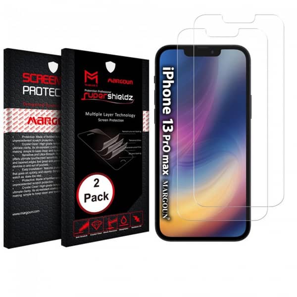 Margoun Tempered Screen Protector Super Shieldz For iPhone 13 Pro Max 2-Pack Clear