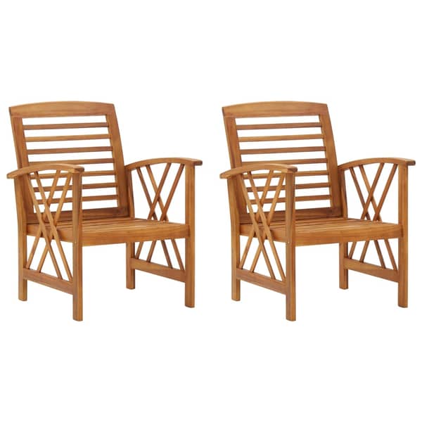 Vidaxl Garden Chairs 2 Pcs Solid Acacia Wood