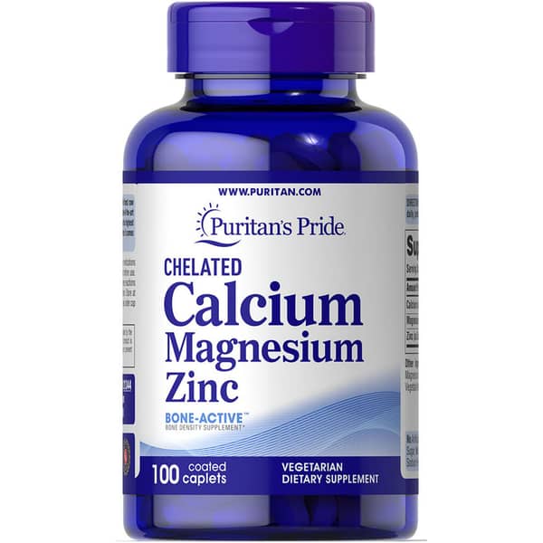 Puritans Pride Chelated Calcium Magnesium Zinc 100 Caplets