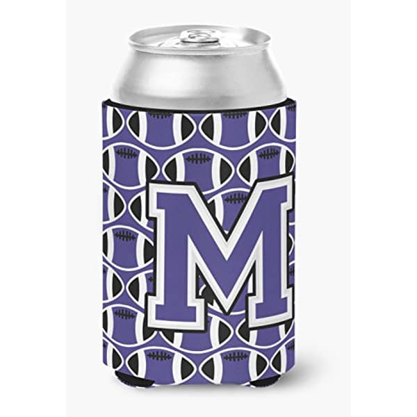 Caroline's Treasures Cj1068-Mcc Letter M Football Purple And White Can Or Bottle Hugger, Can Hugger, Multicolor Caroline's Treasures Cj1068-Mcc Letter M Football Purple And White Can Or Bottle Hugger, Can Hugger, Multicolor
