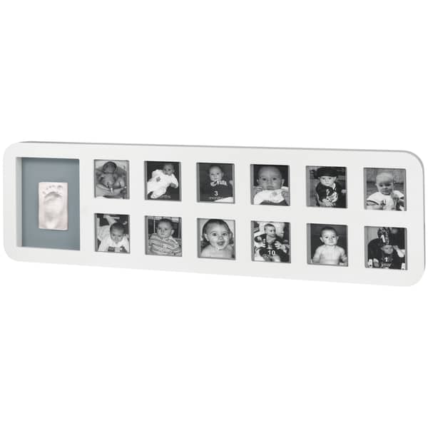 Baby Art First Year Print Frame White & Grey