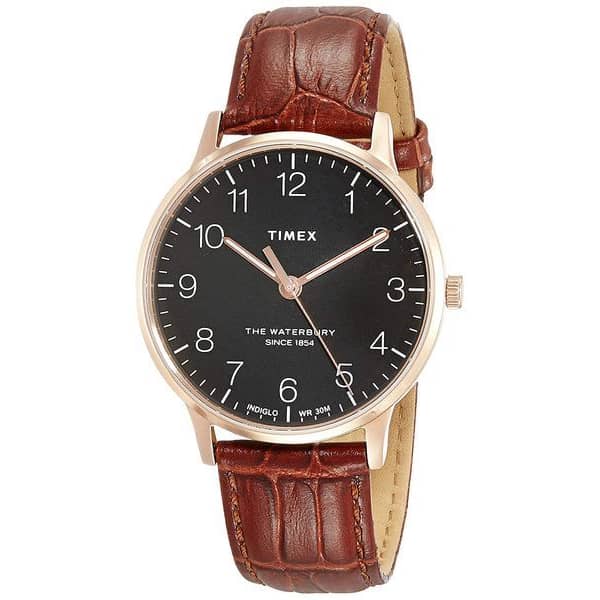 TIMEX Waterbury Brown Leather Analog Men Watch TW2R71400
